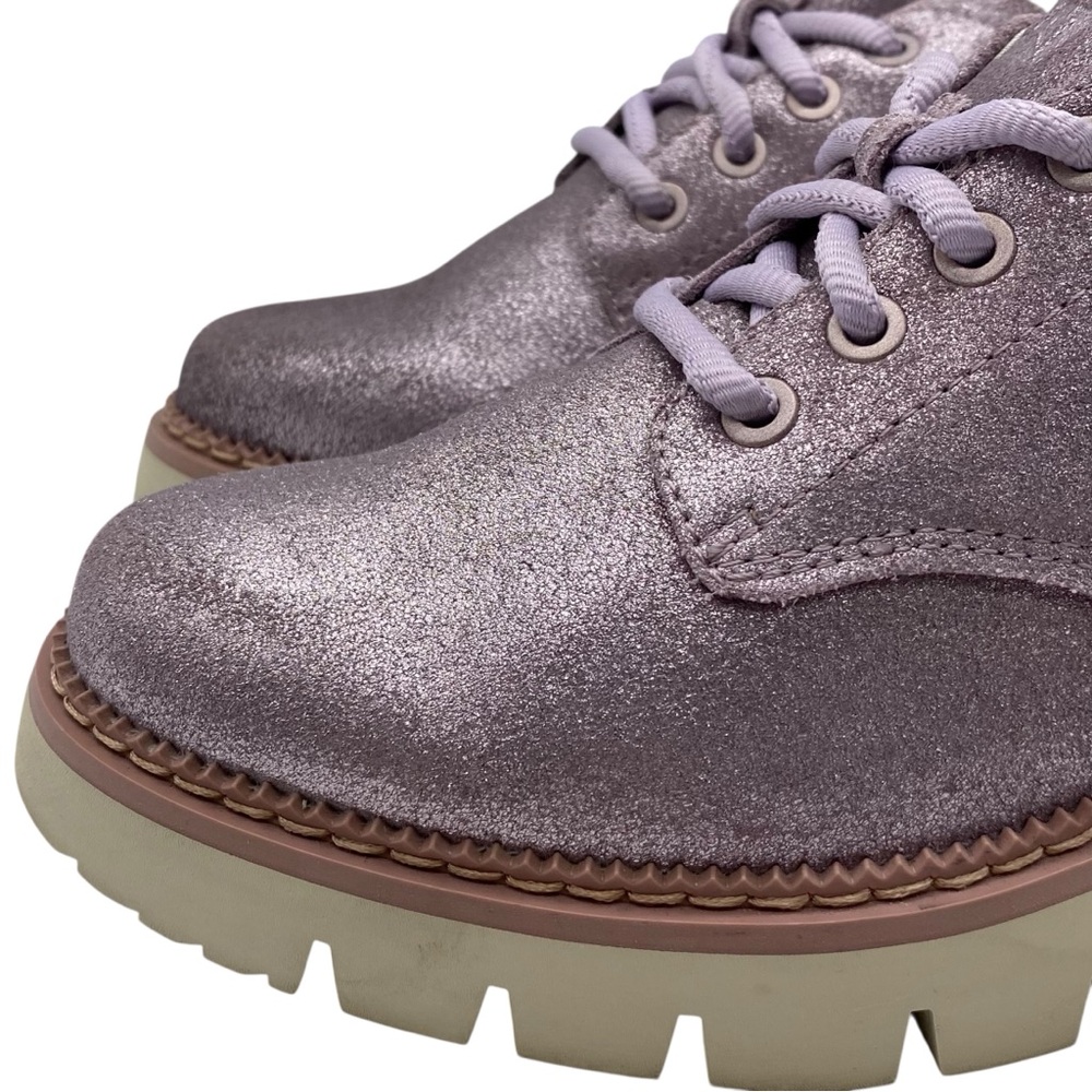 CAT Brand Womens Shoes Leather Platform Oxford Sz 6 Purple Chunky Preppy Modern - Picture 4 of 15